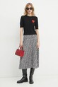 Karl Lagerfeld fustă A1W12026 negru SS25