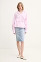 Fiorucci hanorac de bumbac Gingham Logo Hoodie Shirt W02SPTLO286CO01PN02 roz SS25