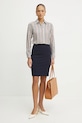 Luisa Spagnoli fustă de lână 541738 bleumarin SS25