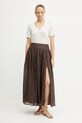 Luisa Spagnoli spódnica lniana 542137 brązowy SS25