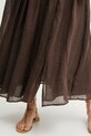Luisa Spagnoli spódnica lniana brązowy 542137