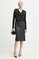 MAX&Co. fustă de piele 2516401021200 negru SS25