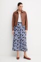 Pepe Jeans fustă din bumbac ENODIA PL901193 albastru SS25