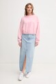 Bavlnená rifľová sukňa MAXI SKIRT HW STUD PL901211R modrá SS25