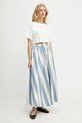 Weekend Max Mara fustă din mătase 2515101062600 albastru SS25
