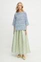 Hedvábná sukně Weekend Max Mara 2515101072600 zelená SS25