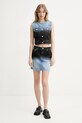 Хлопковая джинсовая юбка Moschino Jeans 0104.3719 голубой SS25