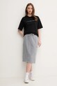 United Colors of Benetton fustă din bumbac 39BLD000E gri SS25