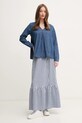 United Colors of Benetton fustă din bumbac 4XDKD004V bleumarin SS25