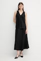 Льняная юбка United Colors of Benetton 4AGHD004L чёрный SS25