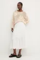 Βαμβακερή φούστα Desigual TOLSTOI 25SWFW01 λευκό SS25