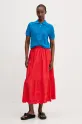Βαμβακερή φούστα Desigual TOLSTOI 25SWFW01 κόκκινο SS25