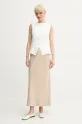 Samsoe Samsoe linen skirt SAAGNETA F24200182 beige SS25