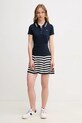 Tommy Hilfiger fustă de mătase WW0WW44475 bleumarin SS25
