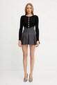 Бавовняна спідниця Elisabetta Franchi GO11552E2 сірий SS25