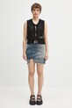 Rick Owens DRKSHDW spódnica jeansowa Draped Mini DS01E3343.SDWB niebieski