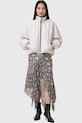 Юбка с примесью шелка AllSaints CASSIE узор серый W013RC