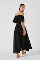 Бавовняна спідниця Karl Lagerfeld A2W46043 чорний SS25