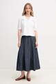 Βαμβακερή τζιν φούστα Pedro del Hierro 7599297 σκούρο μπλε SS25