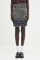 Wales Bonner spódnica Shade Knit casual granatowy WS25KN26.KN04.5100