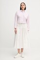 Sisley fustă din bumbac 4XUCL002Q alb SS25