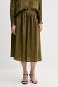 Sisley fustă din in uni verde 4AGHL002T