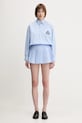 Sporty & Rich cotton skirt Serif Logo Anae SK018612300BL59 blue