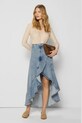 Bizuu fustă din bumbac denim NIIA NIIA.NIEBIESKI.SS25 albastru