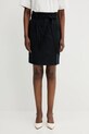 Юбка с примесью шерсти Maison Kitsuné Paperbag Pleated casual чёрный OW01521WT3007