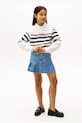 Dievčenská bavlnená sukňa Tommy Hilfiger bavlna modrá KG0KG08430.128.176.PPYA