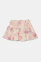 United Colors of Benetton fustă din bumbac pentru copii 4HYUG0015.P.Seasonal roz SS25