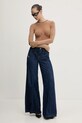 Džíny s příměsí lnu Diesel D-AKII L.32 TROUSERS A12808.068RA námořnická modř SS25