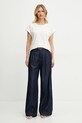 Liu Jo spodnie bawełniane UA5151.D3202 granatowy SS25
