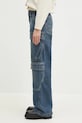 Rick Owens jeans Double Cargo DS01E3308.DWB blu navy SS25