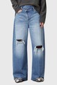 AllSaints blugi din bumbac AKI W026EC albastru SS25