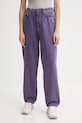 American Vintage jeansy Planet friendly fioletowy UZA11AE25