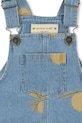Chlapec Detské bavlnené nohavice na traky Konges Sløjd MAGOT OVERALLS GOTS KS102442 modrá