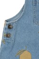 Detské bavlnené nohavice na traky Konges Sløjd MAGOT OVERALLS GOTS modrá KS102442