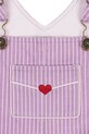 Детский хлопковый комбинезон Konges Sløjd RHW X KS LETTRE OVERALLS GOTS фиолетовой KS103610