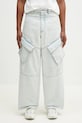 Бавовняні джинси Marcelo Burlon Bleach Denim Wide Cargo Light Blue No Co блакитний CMYB003S25DEN0014000
