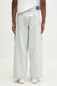 Îmbrăcăminte Marcelo Burlon blugi din bumbac Bleach Denim Wide Cargo Light Blue No Co CMYB003S25DEN0014000 albastru