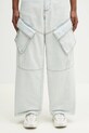 Marcelo Burlon blugi din bumbac Bleach Denim Wide Cargo Light Blue No Co CMYB003S25DEN0014000 albastru