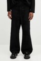 Needles pantaloni de bumbac String Fatigue uni negru QV190