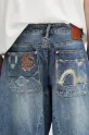 Džíny Evisu Kamon Leather Applique modrá 2ESHTM5JE1010