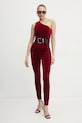 Guess kombinezon welurowy BAILEY koktajl bordowy W5RD71.KCM62