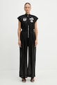 Комбінезон з домішкою шовку Pinko короткий чорний 105239.A2M7