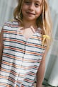 Pamučni dječji kombinezon Tinycottons STRIPES MULTICOLOR JUMPSUIT Planet friendly bijela SS25.131