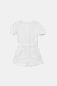 United Colors of Benetton salopetă de in pentru copii 43WBCT014.G.Seasonal alb SS25