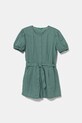 United Colors of Benetton kombinezon lniany dziecięcy tkanina turkusowy 43WBCT014.G.Seasonal