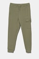 Calvin Klein Jeans gyerek pamut melegítőnadrág RELAXED TAPERED LEG CARGO dzsörzé zöld IB0IB02409.PPYA